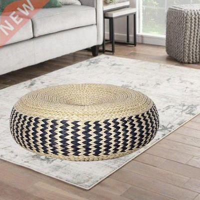 Natural Straw Tatami Cushion Mat Weave Handmade Round Pouf