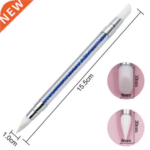 dual Rhinestone Crystal Nail Art Brush Pen Silicone Head Car