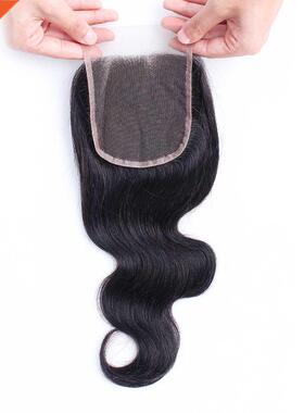 Body Wave 4x4 Lace Closure Natural Color Straight Indian Hum