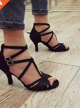 Zapatos de baile de Salsa para mujer, calzado de saté