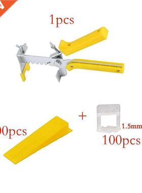 100pcs Tile Leveling System 1 Wedges Pliers+100 Wedges Tile