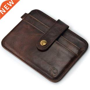 Men Genuine Leather Slim Wallet Male Small Purse Mini Money