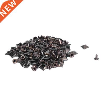 100 Bronze Square Pyramid Spike Rivet Studs Spots Rock Punk
