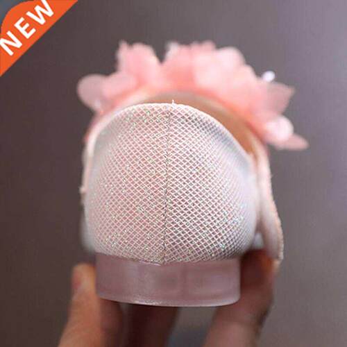 Kids Leather Girls Shoes Shining Flowers Princess Shoes For