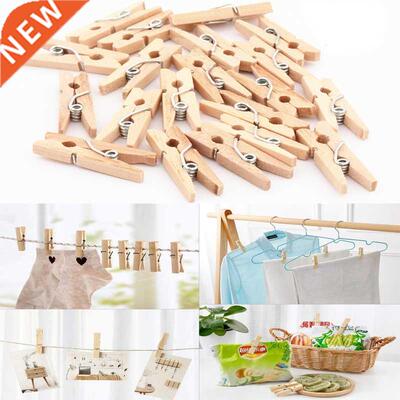 50/100 pcs Mini 25mm Natural Wooden Clips Photo Clips Clothe