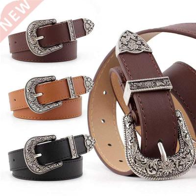 Women's Retro Pin Buckle Belt Vintage Carved PU Leather Got
