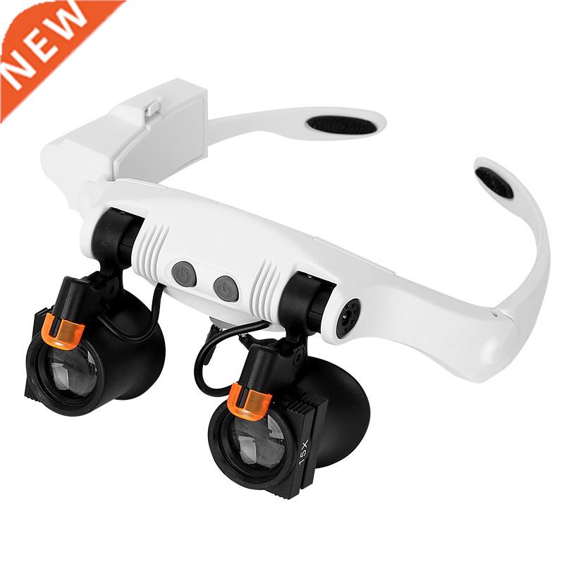 LED Magnifier Glasses Magnifier Cold Warm Light Magnifying G