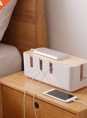 White Cable Storage Box Desop Power Strip Wire Network
