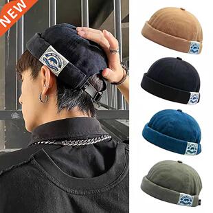 Fashion Men Docker Cap Skullcap Retro Sailor Cap Beanie Hats