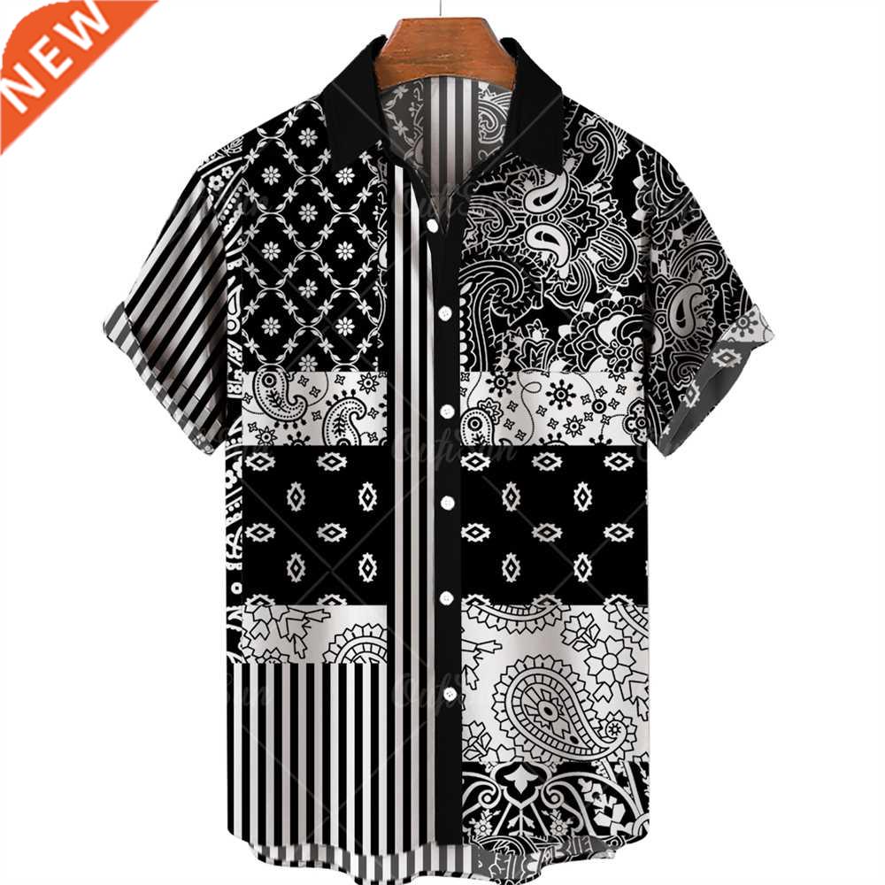 2022 Men's Clothing D Hawaiian Shirt Men Fashion Cashew Flo