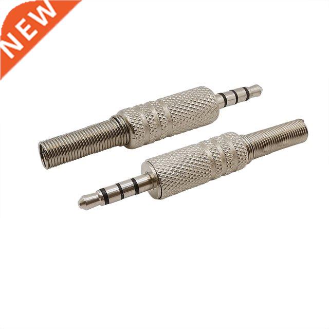 2Pcs .5mm 4 Pole Audio Male Plug Soldering Connector With S