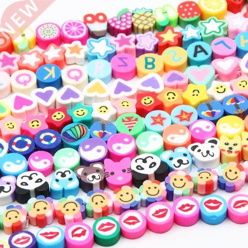 20/50/100pcs Mixed Flower Fruit Animal Polymer Clay Beads Sm