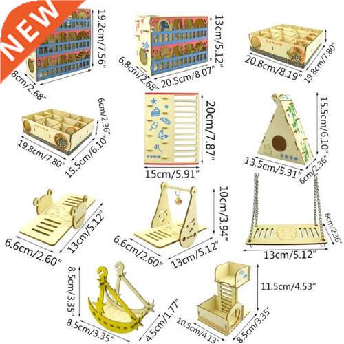 Hamster Maze Wooden Tube Tunnel Cage Seesaw House Swing Smal