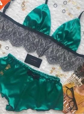 Women Underwer Silk Stin Lingerie Br Shorts Set Nightwer