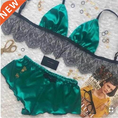 Women Underwer Silk Stin Lingerie Br Shorts Set Nightwer