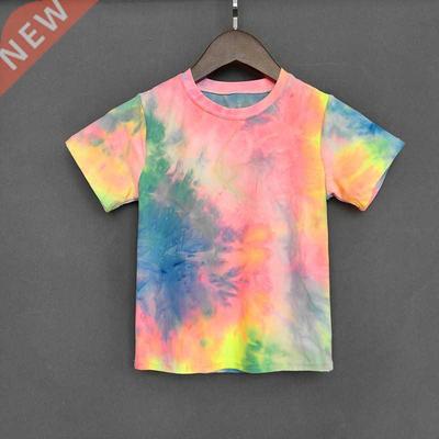 Kids Girls T-shirt Bright Fluorescent Color ops Shirt Summer