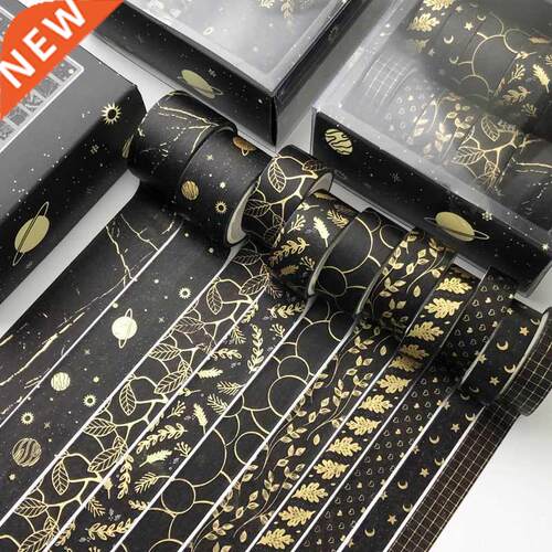 10 pcs/set Black starry sky Leaves gold Washi Tape set Diy D
