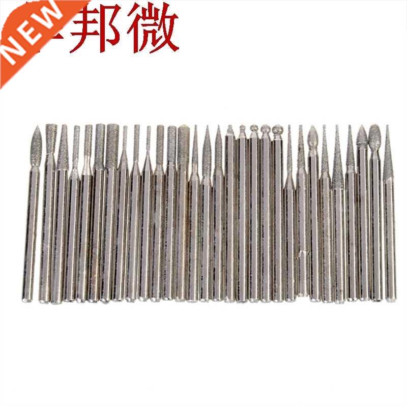 0pcs mm Titanium Diamond Burrs Bur Bit Set Dremel Rotary T