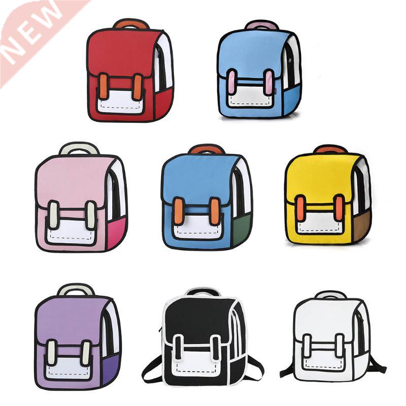 Fashion Unisex 2D Drawing Backpack Cute Cartoon School Bag C