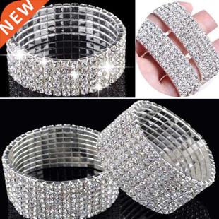 Fashion 4/5/8 Rows Full Crystal Rhinestone Elastic Bracelet
