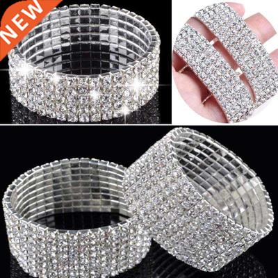 Fashion 4/5/8 Rows Full Crystal Rhinestone Elastic Bracelet