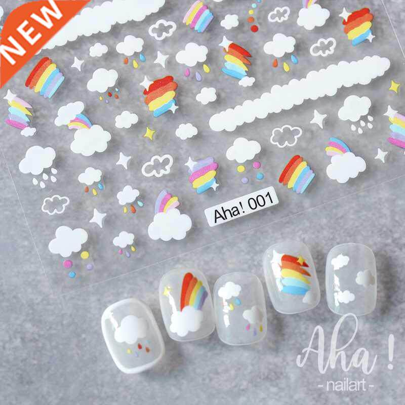1Pcs Colorful Flowers/Rainbow/Clouds Nail Art Decorations St