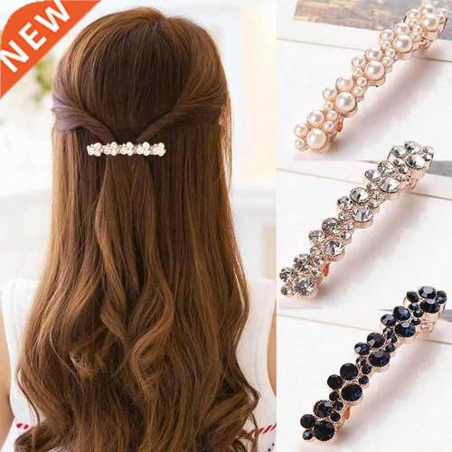 Fashion 5 Colors Korean Crystal Pearl Hair Clips Elegant Wom