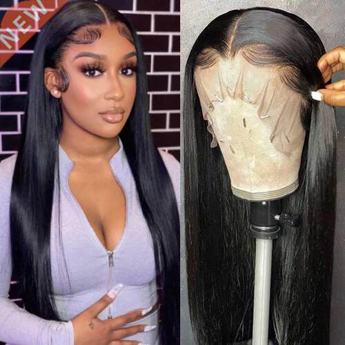 Middle Part Human Hair Wigs For Women 13x1 6x1 T Part Lace W