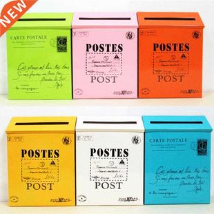 Retro Metal Wall Mounted Mailbox Bucket Newspaper Letter Box