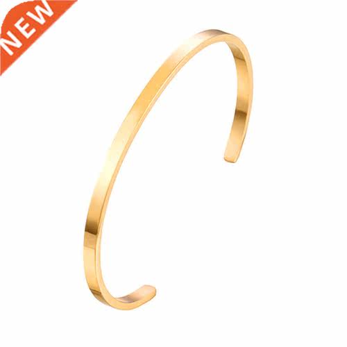 Unisex Simple Stainless Steel Opening Bangle Bracelet For Lo