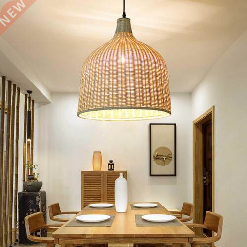 E27 Handmade Rattan Cier Pendant Light Nordic Pendant