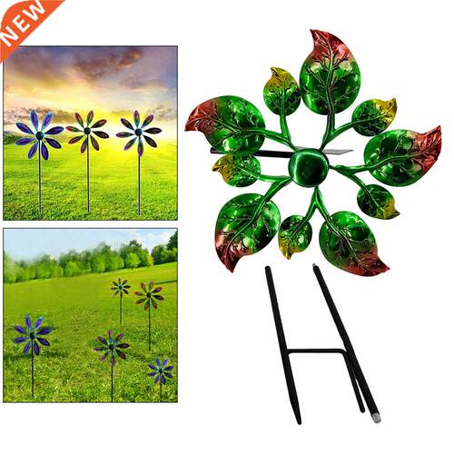 Metal Wind Spinner Stake Outdoor Yd Gden Home t Decors
