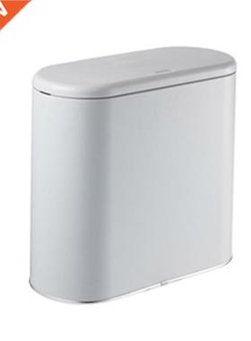 Push Garbage Bin Kitchen Bathroom Toilet Trash Can with Lid