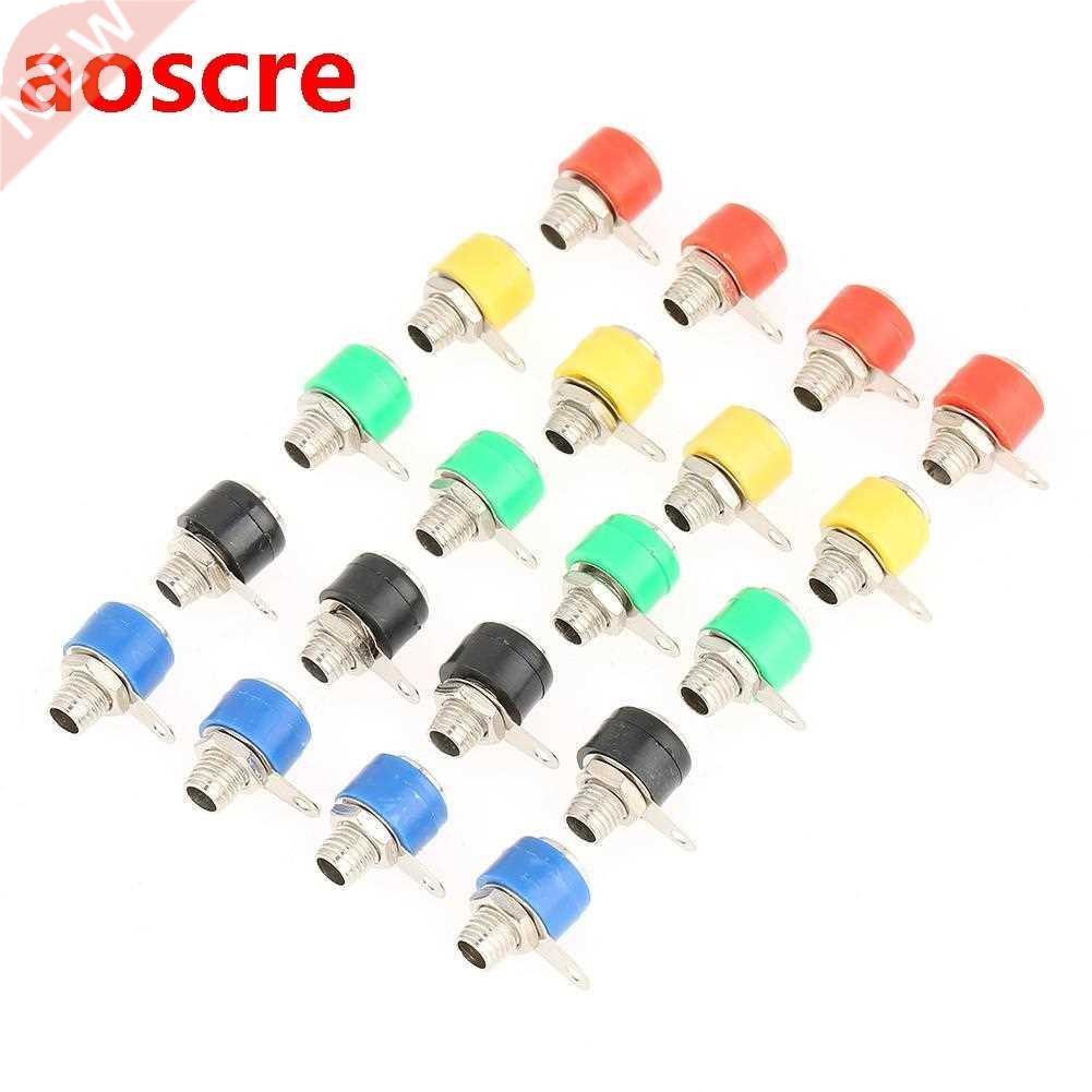 20Pcs Banana Plug Socket Mixed Colors 4mm Speaker Amplifier