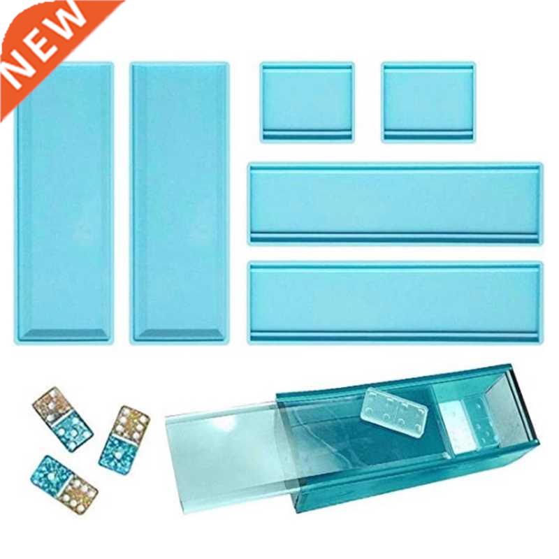 1 Set Domino Storage Box Epoxy Resin Mold Container Casting