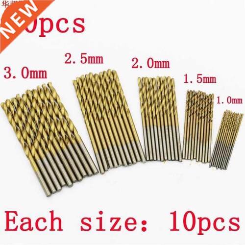 50pcs 1/1.5/2/2.5/3mm Hss High Speed Steel Drill Bit Set Too