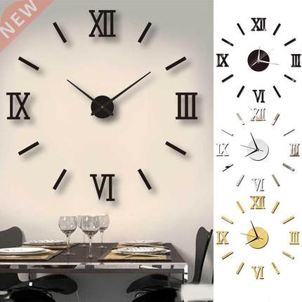 Wall Clocks 3D Mirror Effect Clock Acrylic Wall Sticker