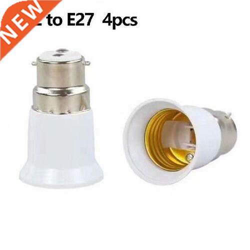4Pcs B22 To E27 Light Bulb Adaptor / Converter Bayonet Cap