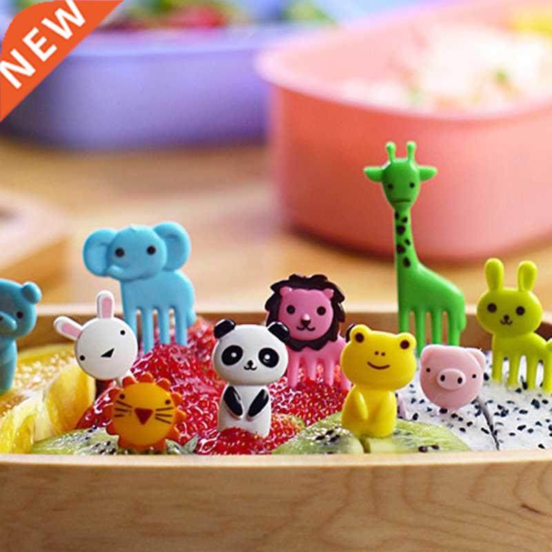 10pcs mini animal cartoon food picks children snack cake