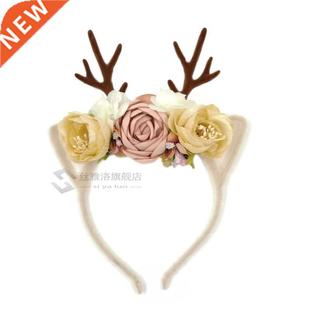 Christmas Headband Antler flower headband kids headwear gir