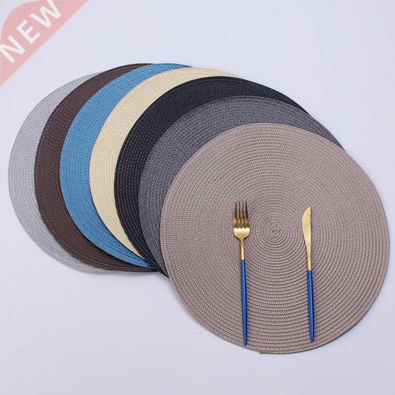 Round Weave Placemat Table Mats Simple Style Dining Napkin