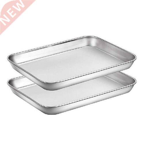 New 2 Pcs Baking Sheets Set Chef Cookie Sheets Stainless