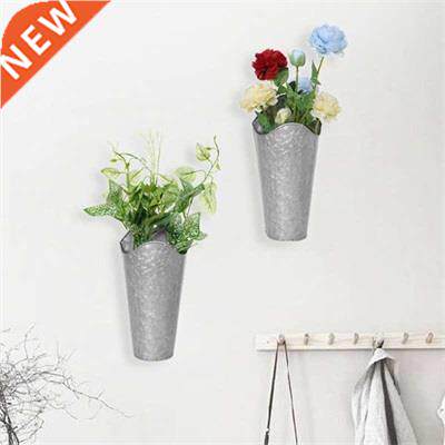 2PCS Iron Art Wall Planter Hanging Flowers Pot for Home