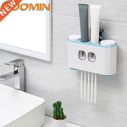 HOOMIN Toothbrush Toothpaste Cup Storage Wall Mounted