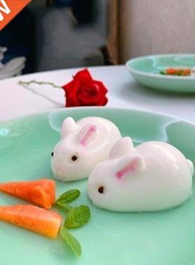 3D Rabbit Shape Silicone Cake Mold 6-cavity Mousse Dessert