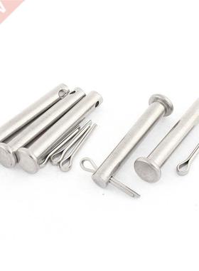 M8x50mm Flat Head 04 Round Clevis Pins Fastener 5sets