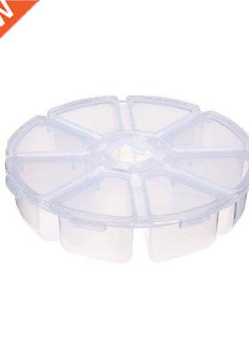 1 Pcs Round 8 Compartment Storage Box Transparent Pp
