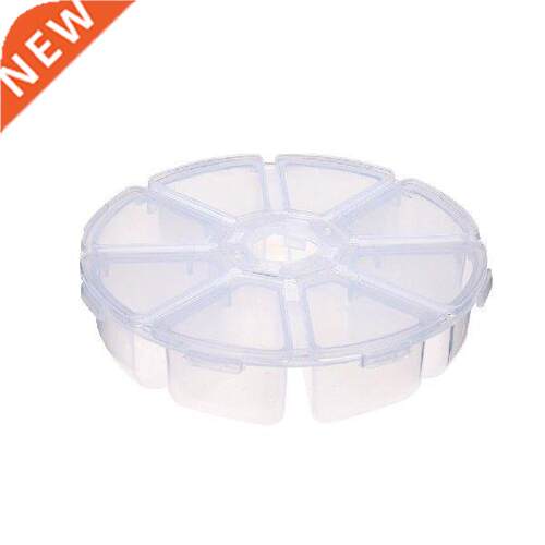 1 Pcs Round 8 Compartment Storage Box Transparent Pp