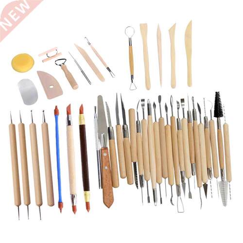 42pcs Wood Handle Polymer Clay Tool Indentation Pen Carving