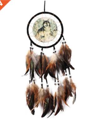 AT69 -Wolf Totem Dream Catcher Gift Handmade Dream Catcher